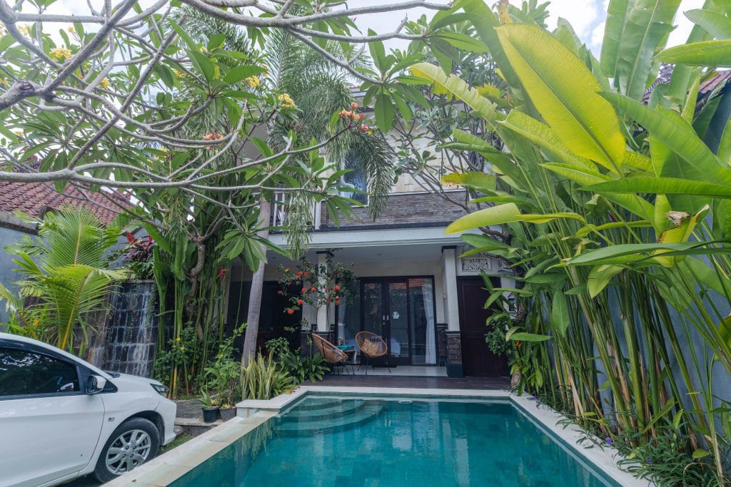 Modern villa with traditional Balinese design elements