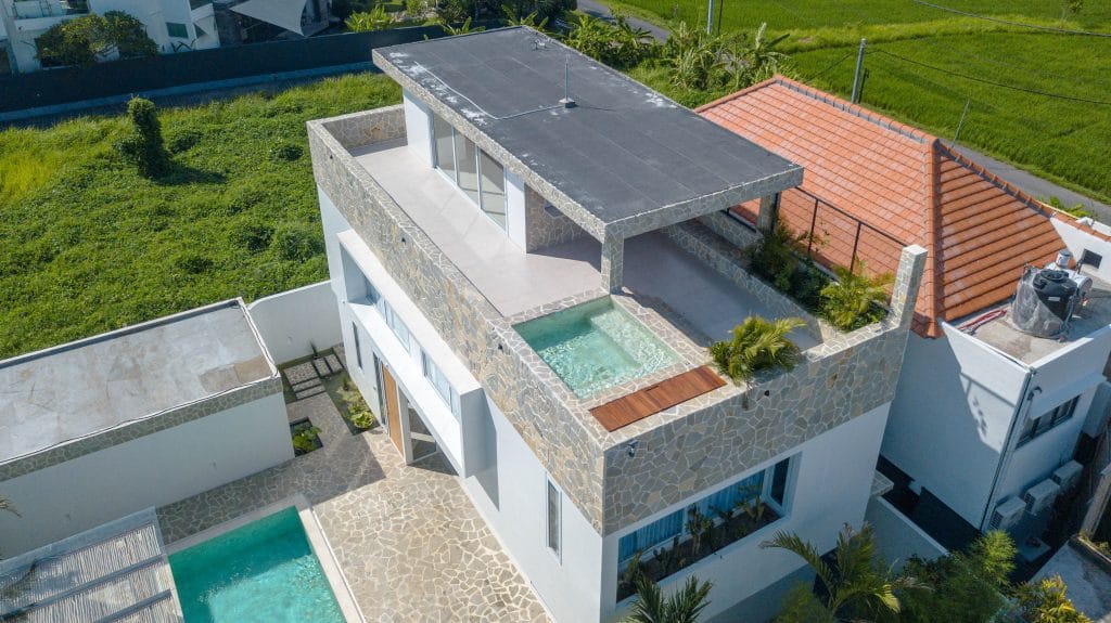 Elegant villa in Bali set up for a wedding event